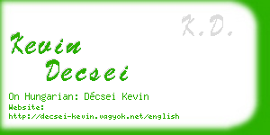 kevin decsei business card
