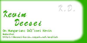 kevin decsei business card